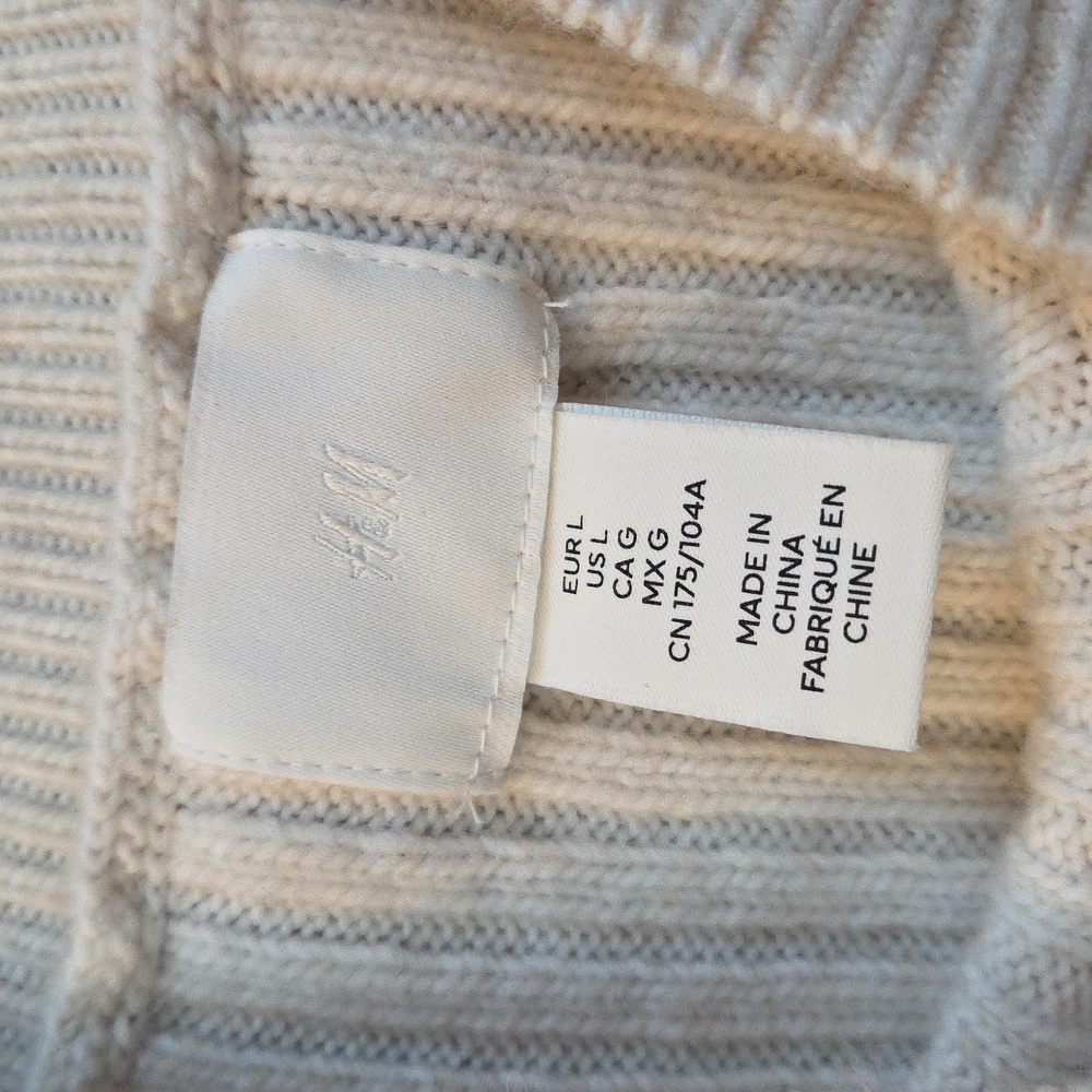 Womens H&M Sweater Dress Cream Color Size L - Picture 3 of 5